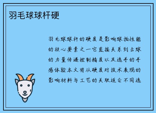 羽毛球球杆硬